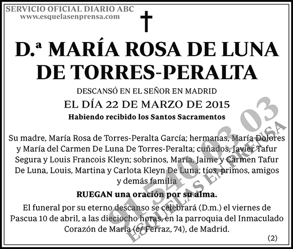 María Rosa de Luna de Torres-Peralta